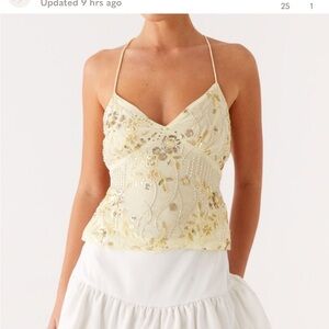 Peppermayo Exclusive - Kamilla Sequin Cami Top - Yellow XXS